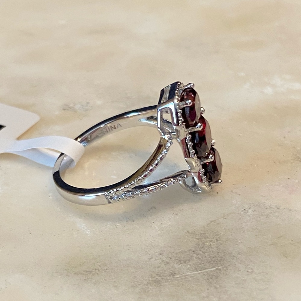 NWT RED ZIRCON STERLING RING - Picture 11 of 12